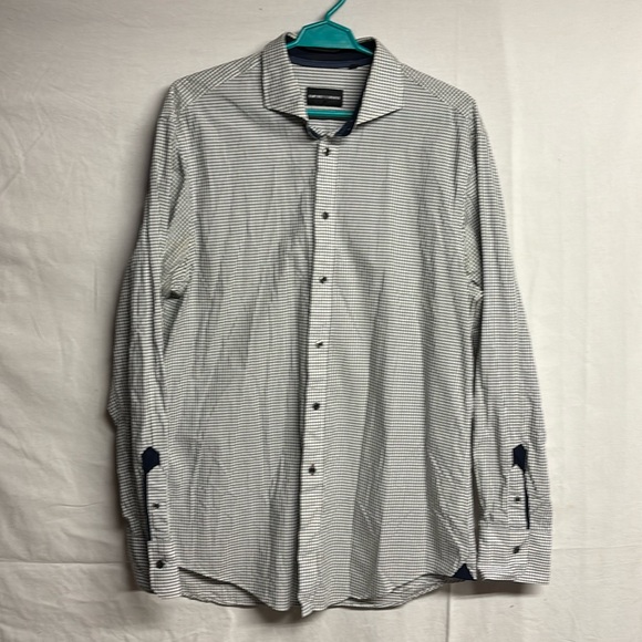 EMPORIO ARMANI Men’s Cross Striped Long Sleeve Button Down Shirt Size XXL - Picture 1 of 7
